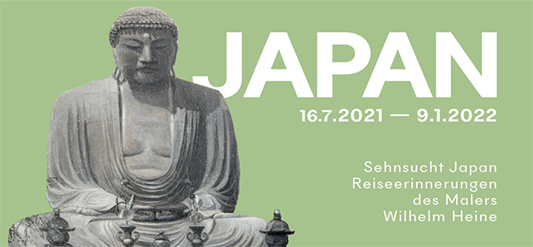 Plakat Ausstellung "Sehnsucht Japan. Reiserinnerungen des Malers Wilhelm Heine"